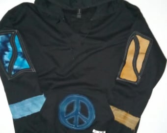 Moletom com capuz preto XL com design jeans