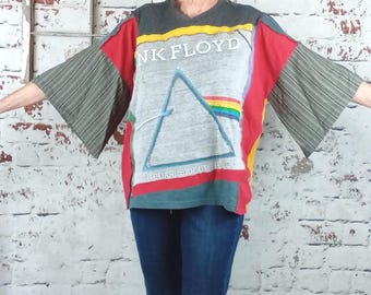 Camiseta extragrande rediseñada de Pink Floyd, camiseta de la banda Dark Side of the Moon, tallas M-XL