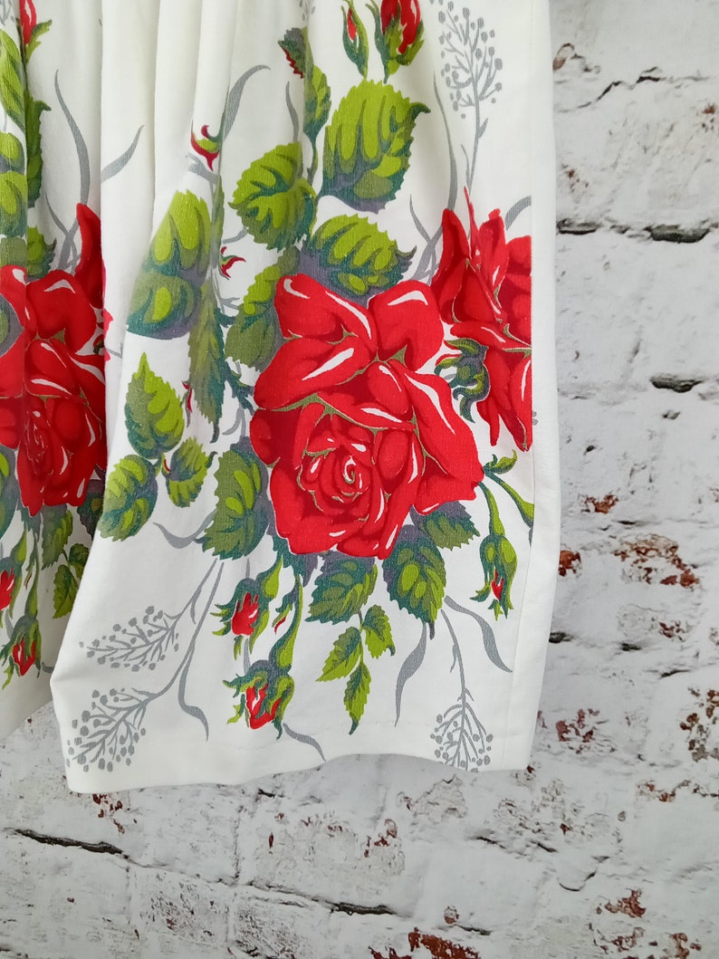 Upcycled Tablecloth Shirt, Ladies Top With Roses, Repurposed Clothing ...