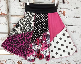 Camiseta XS/SM Falda: ropa bohemia, reciclada, cintura de yoga