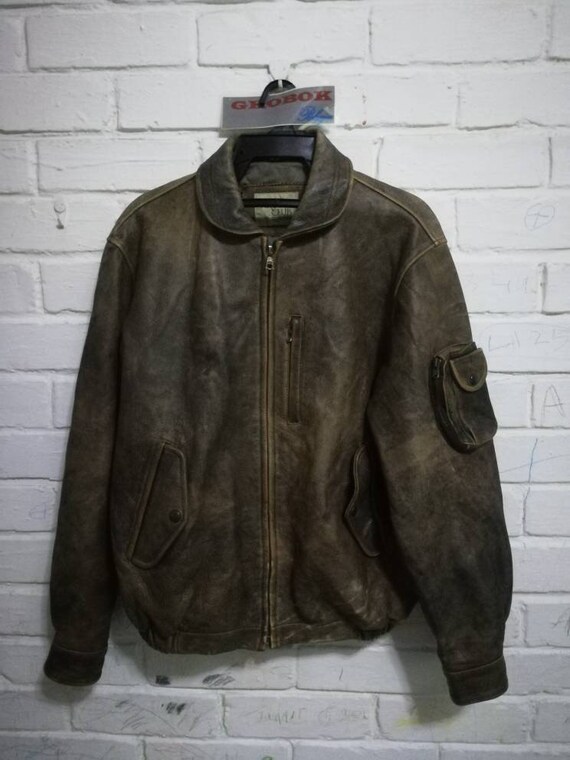 Vintage Argyle Club leather jacket
