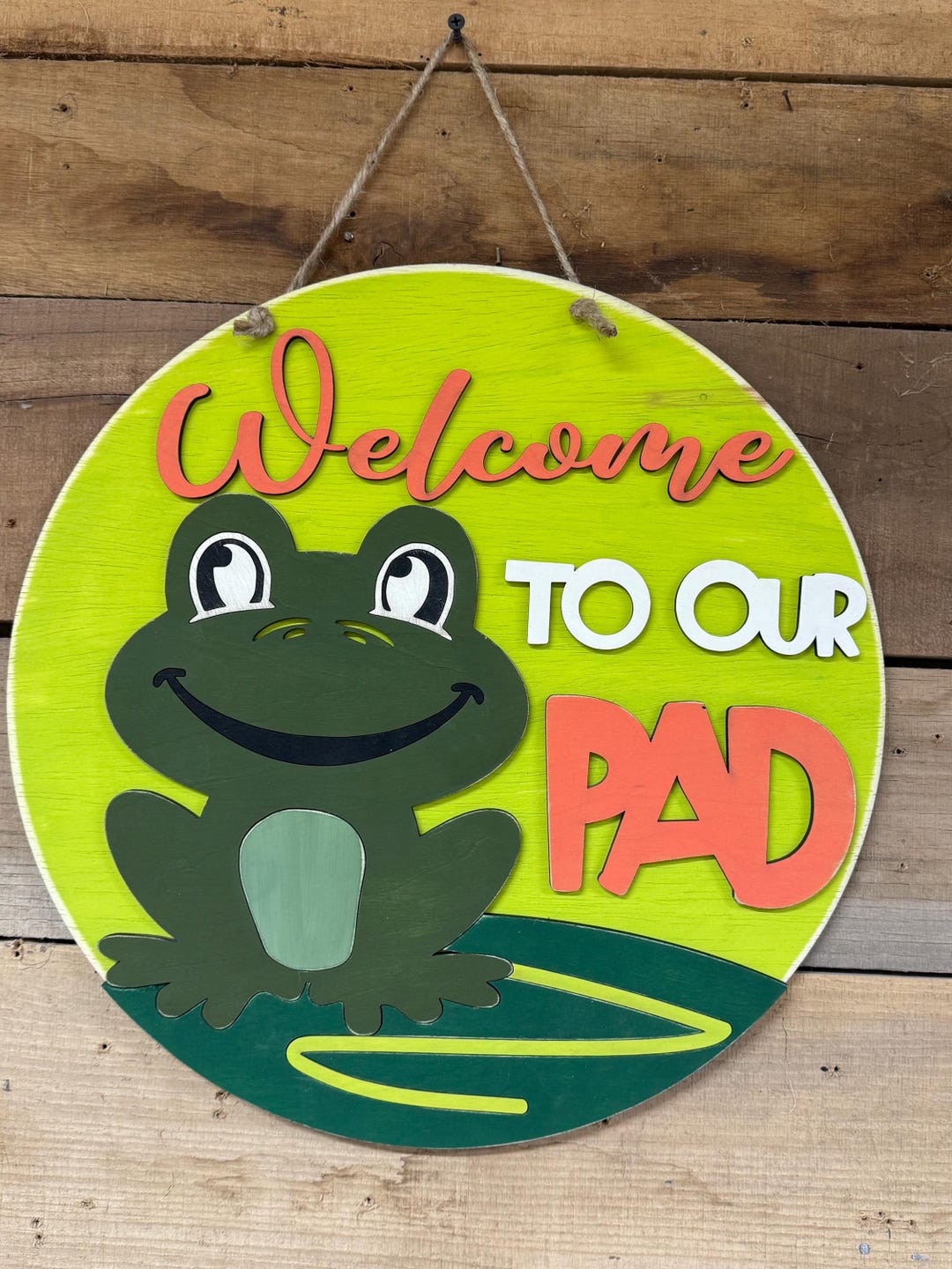 Welcome to Our Pad Frog Door Hanger. Various Sizes Available. - Etsy