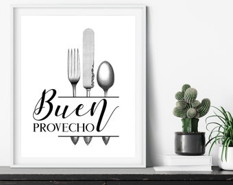 BUEN PROVECHO Mexican Kitchen Spanish Good Appetiite Long Sign U Pick Colors 