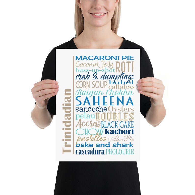 Trinidad Food Sign Poster Traditional Trinidadian Dishes Etsy Ireland