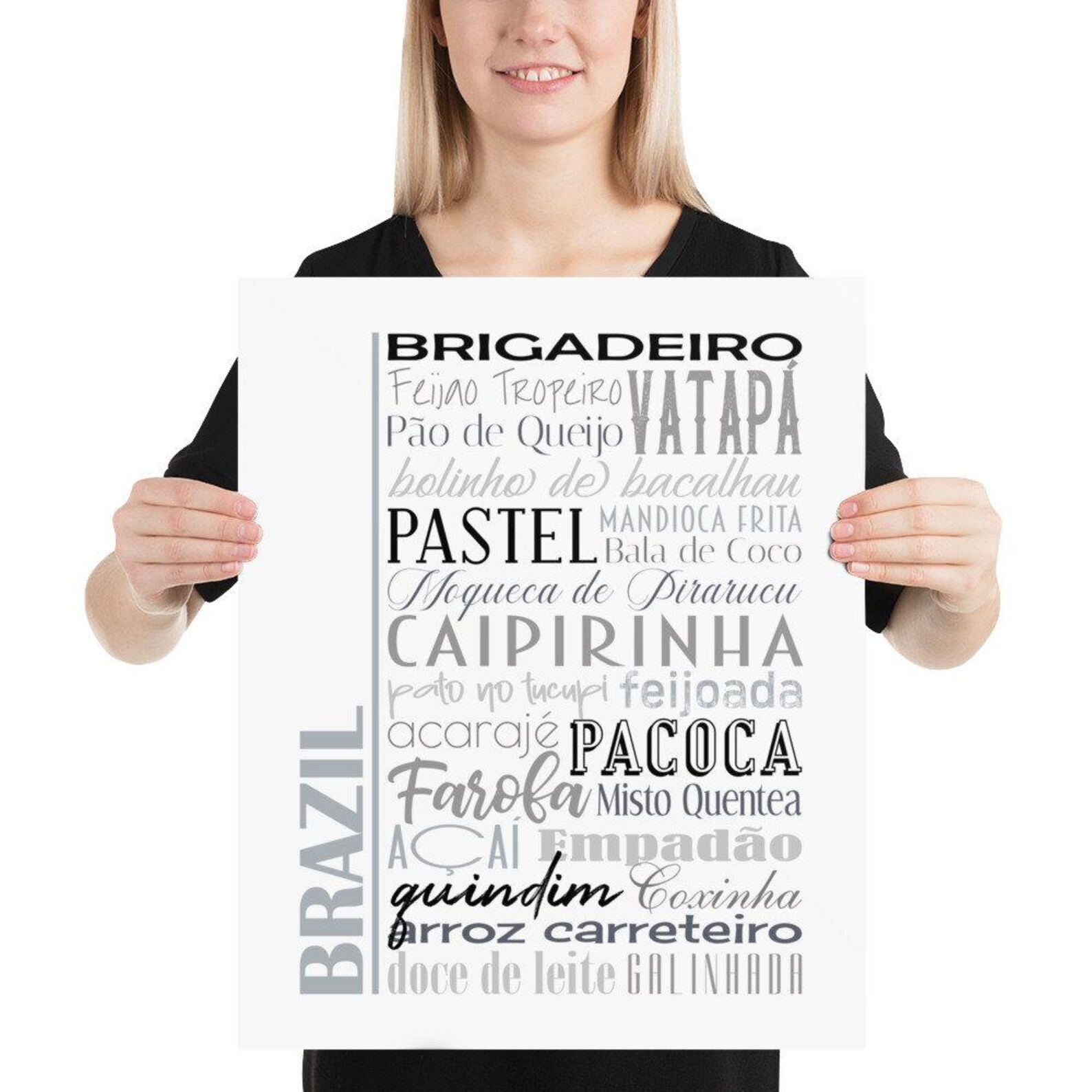 Brazil Food Sign Poster, Traditional Brazilian Dishes, Multiple Sizes ...