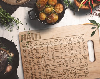 Haitian Food Laser Engraved Maple Cutting Board With Handle Haiti Chopping  Board 3 Sizes -  Denmark