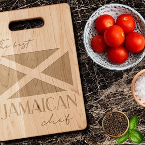 Jamaica Flag Chopping Board, Engraved Cutting Boards, Charcuterie Board, Kitchen Gifts, Home Chef, Jamaican Gift