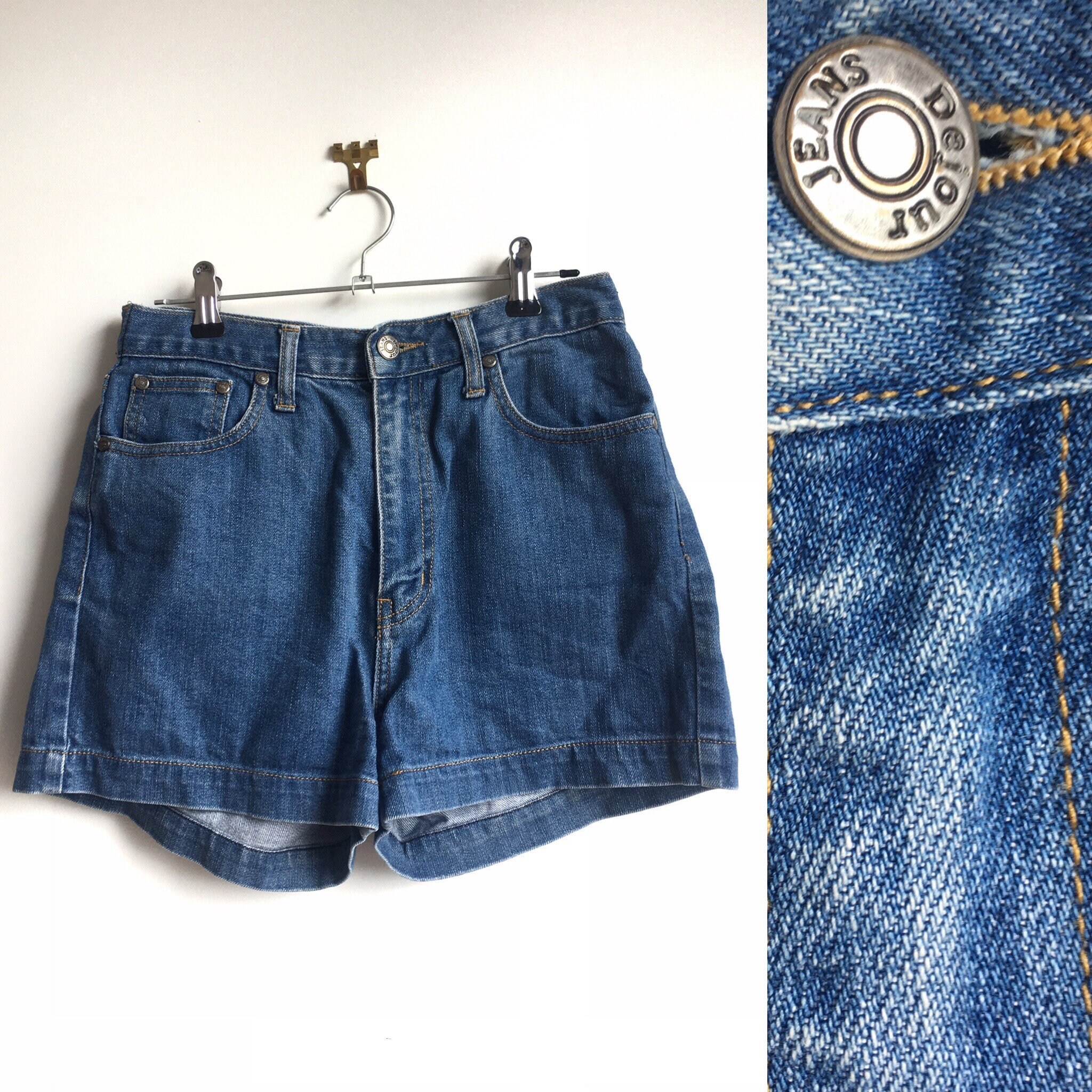 Retro High Waist Denim Shorts 