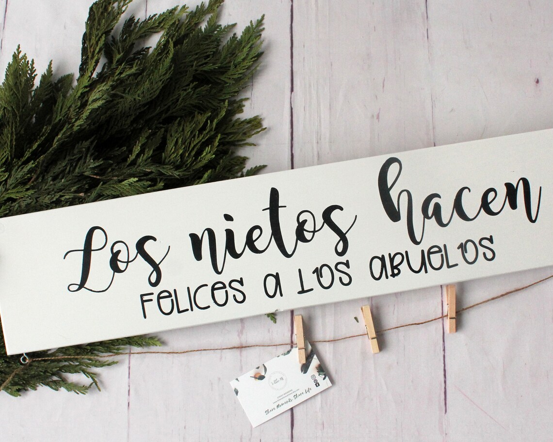 Grandchildren Sign In Spanish Abuela Gift Spanish Wood Sign Etsy
