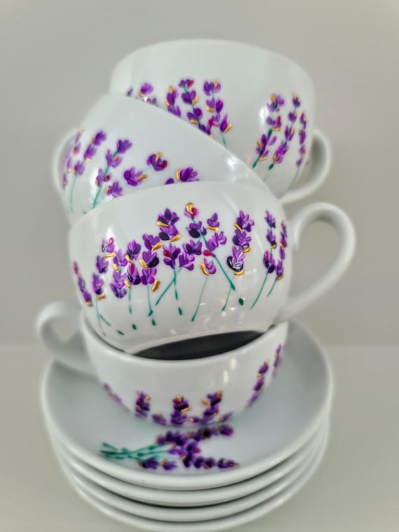 Set of 4 hand painted Espresso Cups