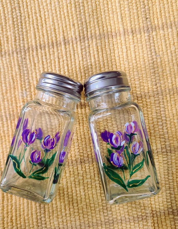 Purple salt and pepper shakers outlet