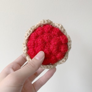 Mini Cherry Pie Amigurumi, Handmade Finished Product, Crochet Dessert, Pretend Play Food