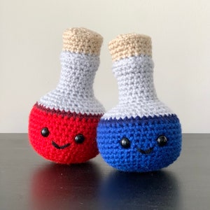 Kawaii Health/Mana Potion Amigurumi, Handmade Crochet Plushie, Finished Product