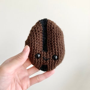 Coffee Bean Amigurumi, Kawaii Crochet Plushie, Handmade Finished Product
