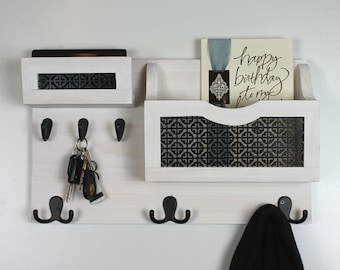 Entryway Organizer, Mail Organizer, Key Holder, Coat Rack, Ledge Shelf, Phone Storage Rack, Mail Holder
