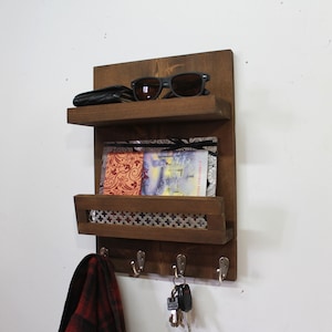 Entryway Organizer, Mail Organizer Wall Organizer, Key Holder, Coat Rack, Phone Storage Rack, Mail Holder