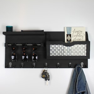 Entryway Organizer, Sunglass Holder Mail Organizer, Wood Shelf, Key Holder, Coat Rack, Mail Holder, Mail Storage, Entryway Organize