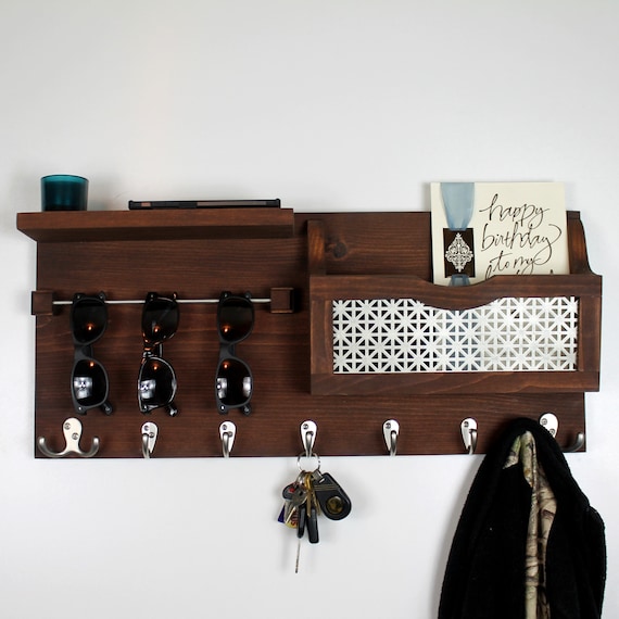 Entryway Organizer, Sunglass Holder Mail Organizer, Wood Shelf, Key Holder, Coat Rack, Mail Holder, Mail Storage, Entryway Organize