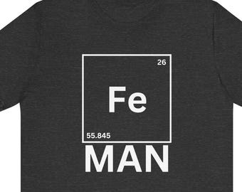 Iron Man Periodic Table T-Shirt: Chemistry Superhero Tee