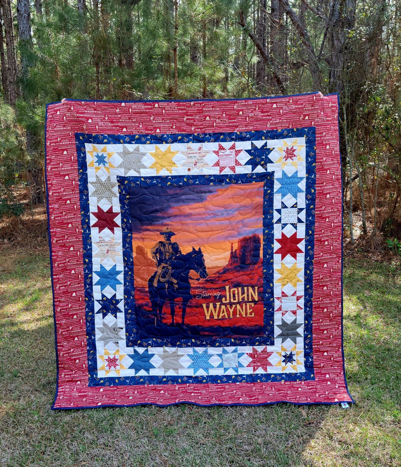 John Wayne Quilt/ Western Quilt/ the Duke/ Texas Quilt/ Father's Day