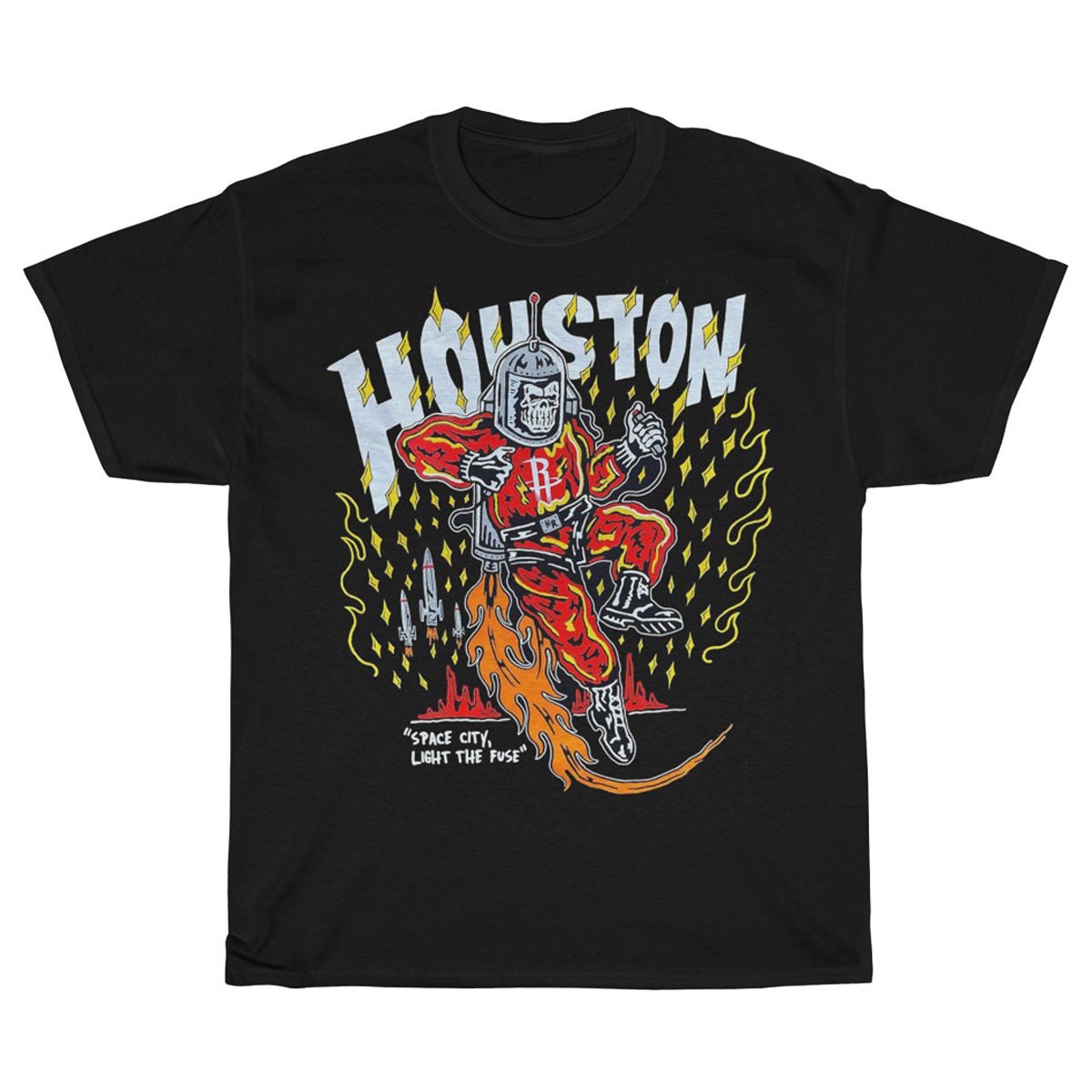 Warren Lotas Houston Rockets Space City Light the Fuse NBA T Shirt UNISEX 