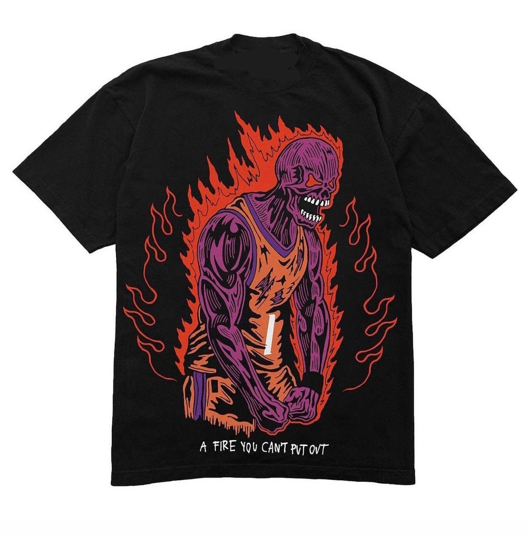 Warren Lotas X Phoenix Suns Devin Booker skeleton alway's hot in the Valley  shirt - redbubbletees