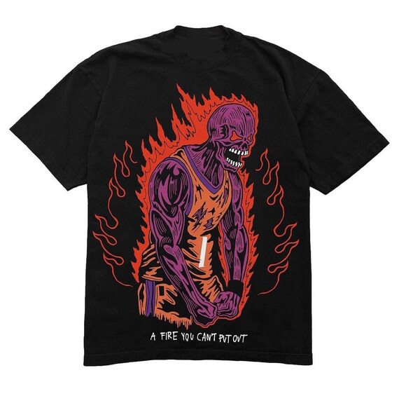 Suns X Warren Lotas the Final Shot Purple Skeleton T-shirt Suns in 4 , Phoenix  Suns Shirt , Suns Shirt, Devin Booker, Nba Shirt UNISEX 