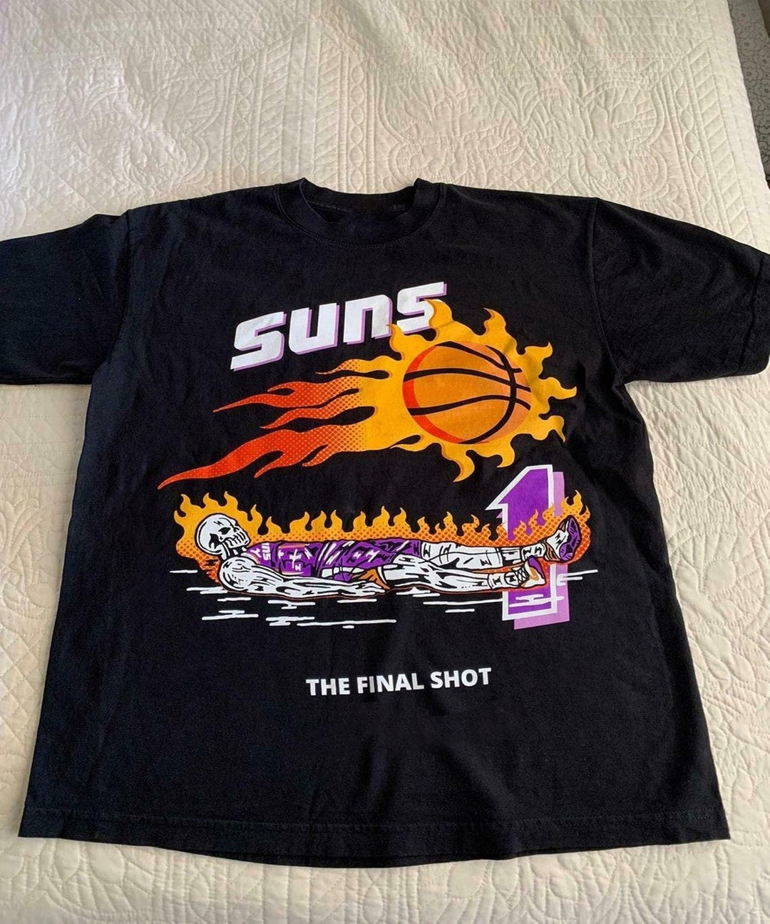 AUTHENTIC WARREN LOTAS WL DEVIN BOOKER PHOENIX SUNS FINAL SHOT TEE SHIRT  BLACK L