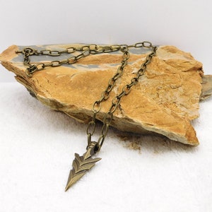 MEN&#39;s ARROWHEAD BRONZE Curb Cable Chain Link Necklace