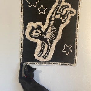 X-Ray Kitty Crochet Tapestry Pattern / Wall Hanging / Wall Art / Instant Download / Decor / Cats image 4