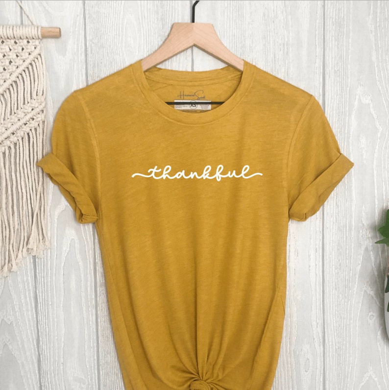 Thankful Women/'s Triblend Unisex Thanksgiving Fall Shirts