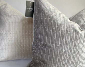 gray and ivory throw pillows