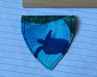 XXS Turtle bandana plus another- for cats or tiny dogs- slide bandannas onto collar Handmade in USA