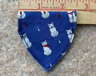 XXS Tiny Cats bandana plus another- for cats or tiny dogs- slide bandannas onto collar Handmade in U.S.A.