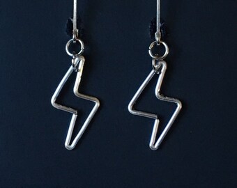 Lightning Bolt earrings with 925 sterling silver ear wires Handmade in USA