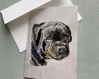 Rottweiler greeting cards (3.5"x 5") watercolor painting Rott Rottie Metzgerhund Butcher's Dog