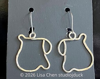 Capybara earrings with 925 sterling silver ear wires Handmade in USA