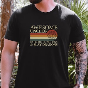 Awesome Uncles Slay Dragons DND RPG Gamer Dungeon Master gift for uncle  Unisex Jersey Short Sleeve Tee T-shirt