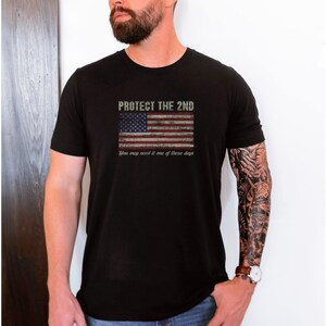 2A Protect the 2nd Amendment Right to bear arms patriotic flag shirt gift for him Unisex Jersey Short Sleeve Tee T-Shirt