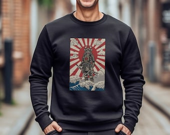 Samurai Krieger Japanischer Krieger Anime Manga Geschenk für ihn Unisex Rundhals-Sweatshirt