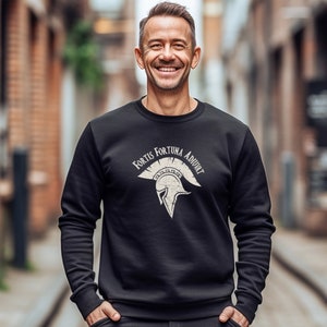 Fortune Favors the bold saying Military tattoo inspirational gift for him fortis fortuna adiuvat Unisex Crewneck Sweatshirt
