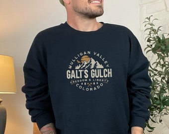 Galt's Gulch Ayn Rand Atlas Shrugged Retro book reader fan gift for him her Unisex Crewneck Sweatshirt