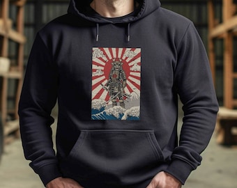Samurai-Krieger Japanischer Krieger Anime Manga Geschenk für ihn Unisex Heavy Blend Kapuzen-Sweatshirt