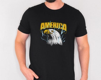 Shirt patriottische American Eagle, shirt militaire veteraan, 4 juli shirt, Memorial Day shirt, uniseks jersey T-shirt met korte mouw