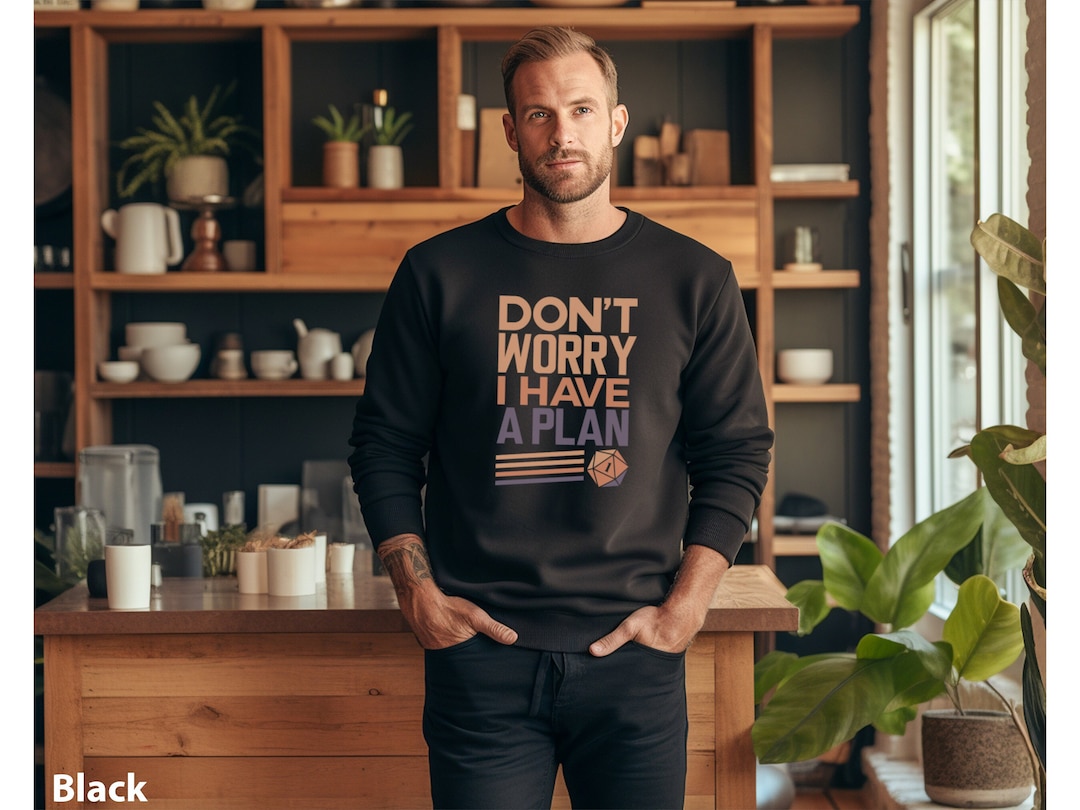 T-shirt Funny 'Don't Worry I Have A Plan' – D20 RPG Polyhedral – Collectionneur De Dés Et Jeux De Rôle