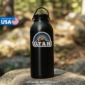 Utah camping hiking retro sticker trekking Indoor Outdoor laptop water bottle car Die-Cut Stickers