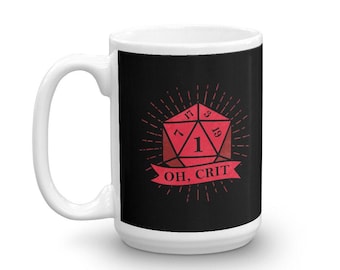 Funny Dungeon master gift oh crit dice DND Mug