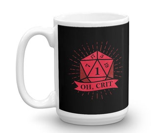 Funny Dungeon master gift oh crit dice DND Mug
