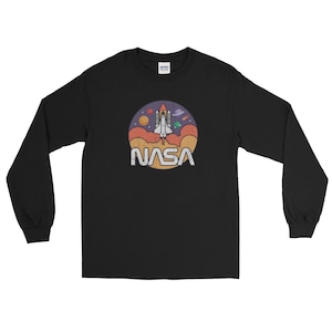 Retro Vintage Nasa Space Shuttle Launch Shirt Long Sleeve - Etsy