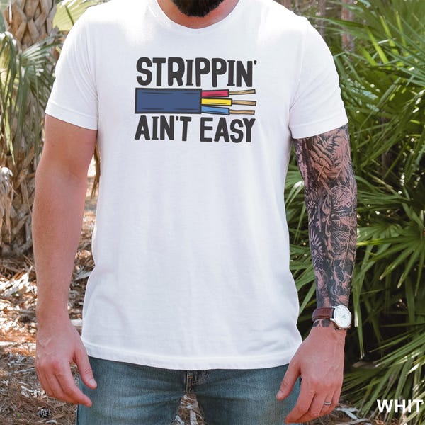 Regalo para electricista, "El desmontaje no es fácil", regalos de electricista, camiseta divertida de electricista, regalo para papá, camiseta unisex de manga corta.